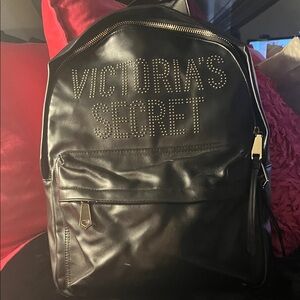 Victoria's Secret Black Leather Backpack